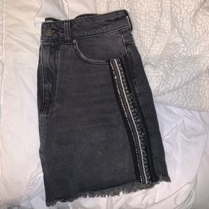Vintage Free People black denim skirt